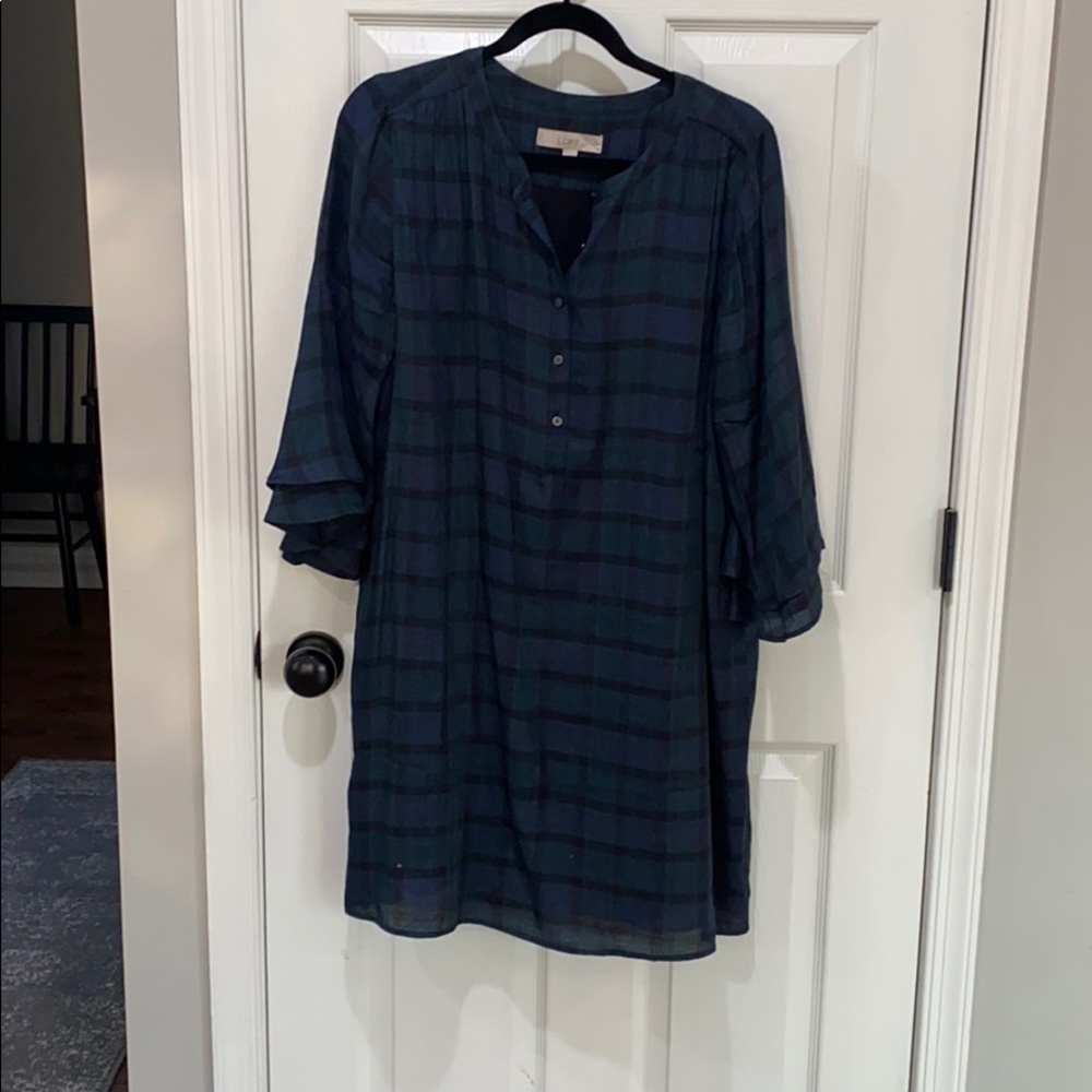 Plaid tunic dress size large from loft